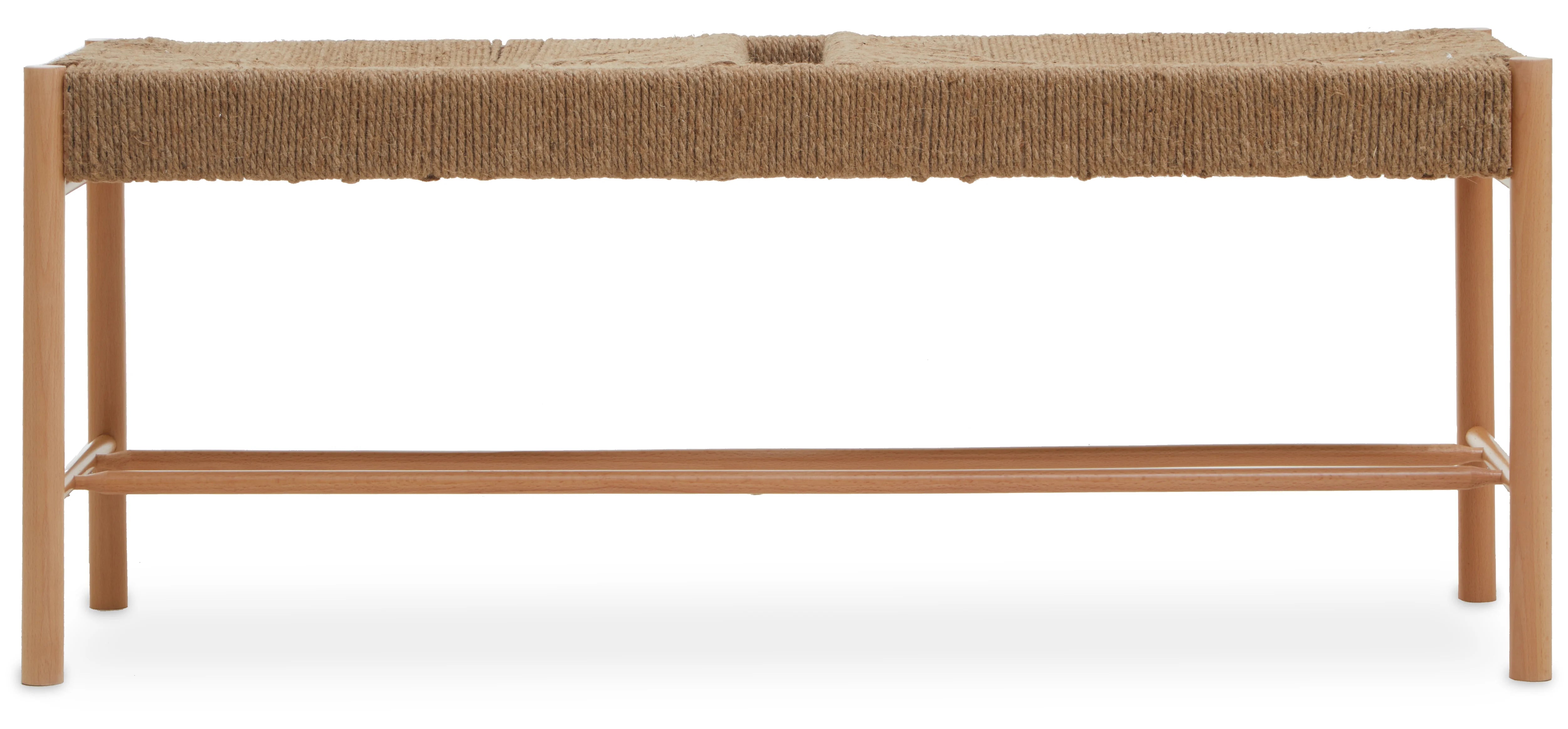 Cleets Natural Wood & Woven Rope Bench | Large